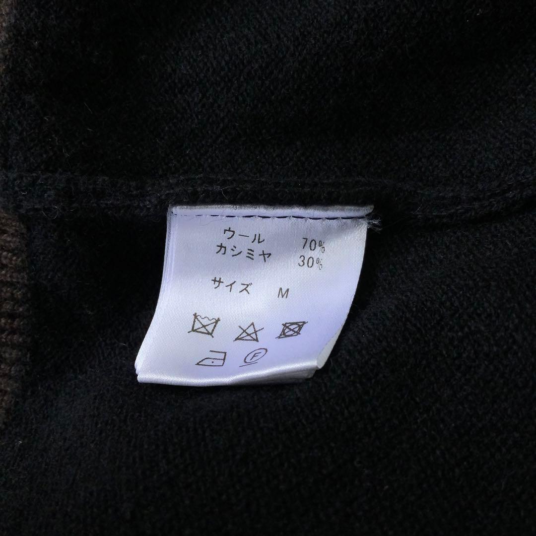 BluBre ブリッラ別注 ウールカシミヤ ラインカーディガン M 黒系