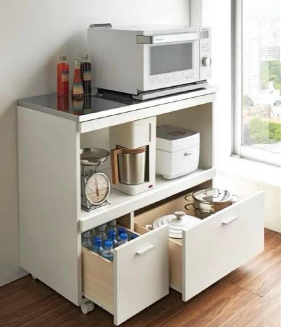 dinos 家電たっぷり収納ステンレス天板カウンター 幅90cm 家電収納