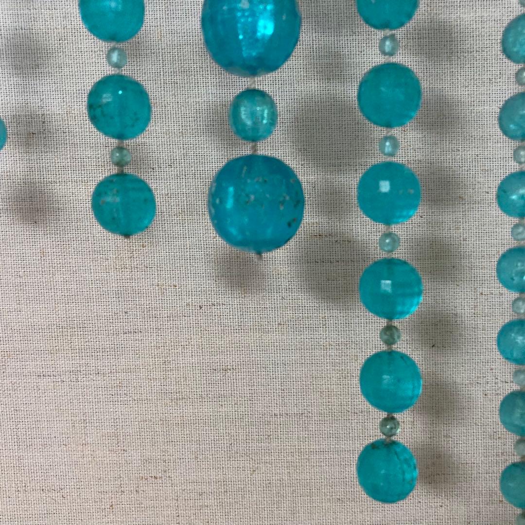 セルコン 珠のれん 玉暖簾 仕切り すだれ カーテン 壁掛け 青 ポップ レトロ