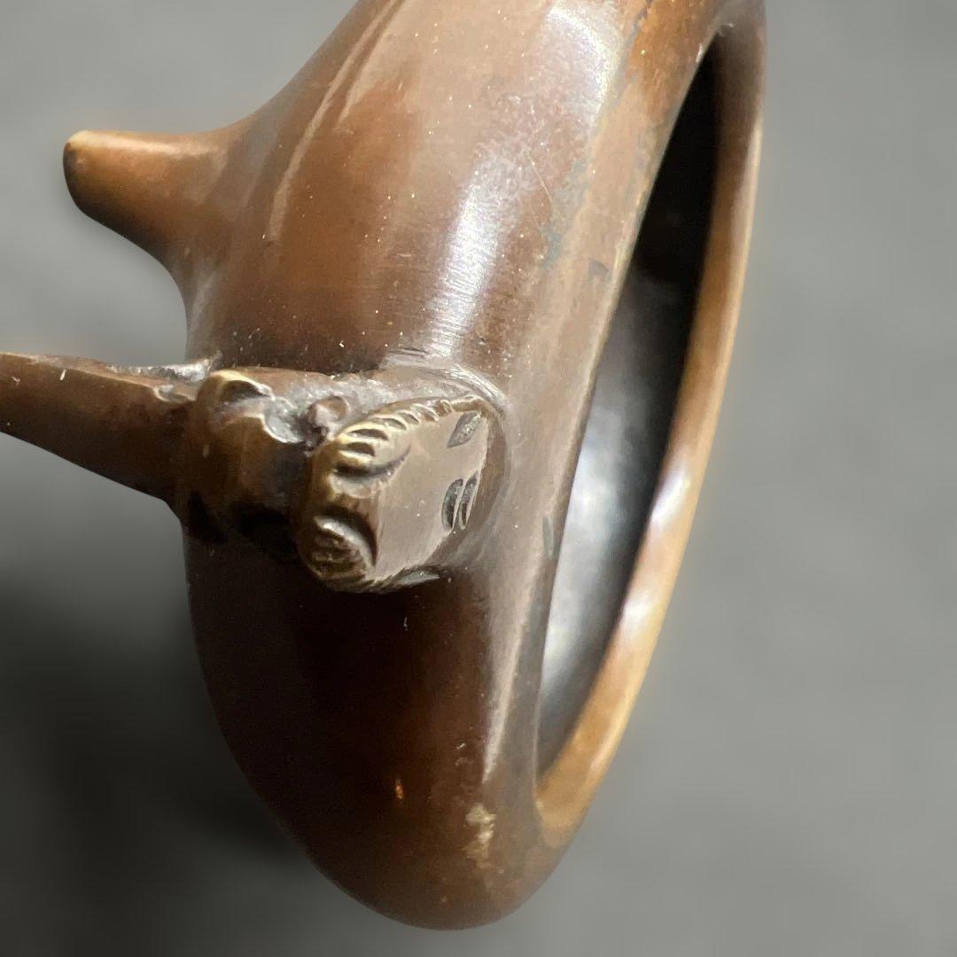 精銅製時代香炉　ハンドメイド　香道具　金属工芸