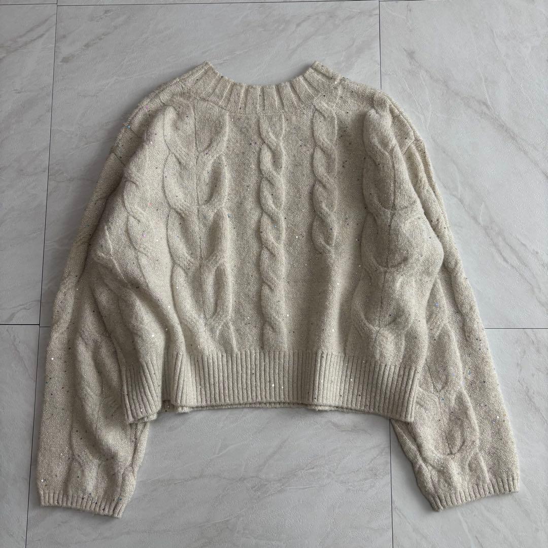 COHINA YUNA SANTA スパンコール ケーブル ミックス ニット