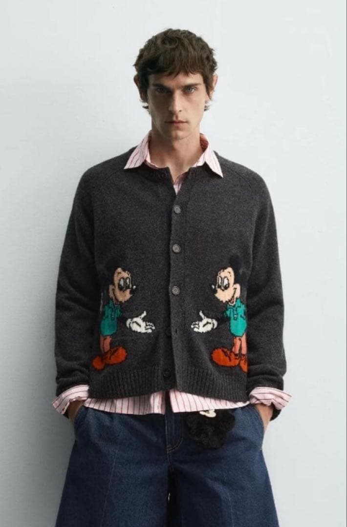 【ZARA】ミッキーマウス ウールカーディガン　Disney Msize
