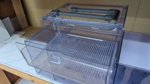 120奥行き深さ600アクリル水槽用 上部フィルター　ウールボックス引き出し式