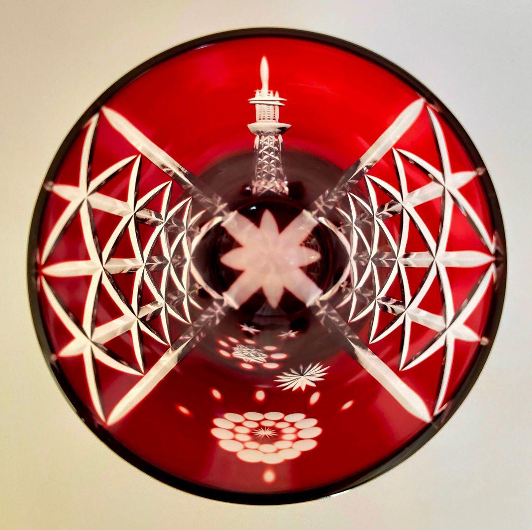 【受賞歴あり】江戸切子 赤 グラス｜職人手仕事｜伝統工芸｜人気色レッド