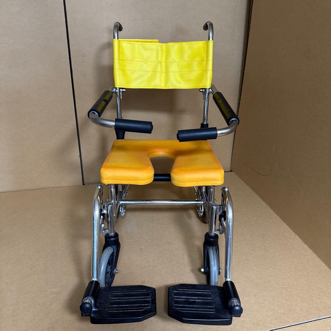 kawamuraサイクル 入浴用車椅子 イエロー　【A-107】