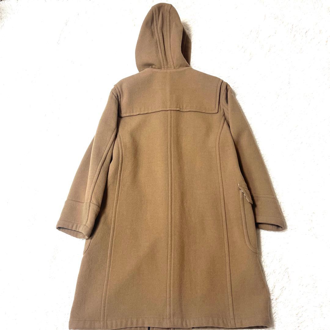 美品☆バーバリーブルーレーベルダッフルコートメガチェック大きいサイズキャメル
