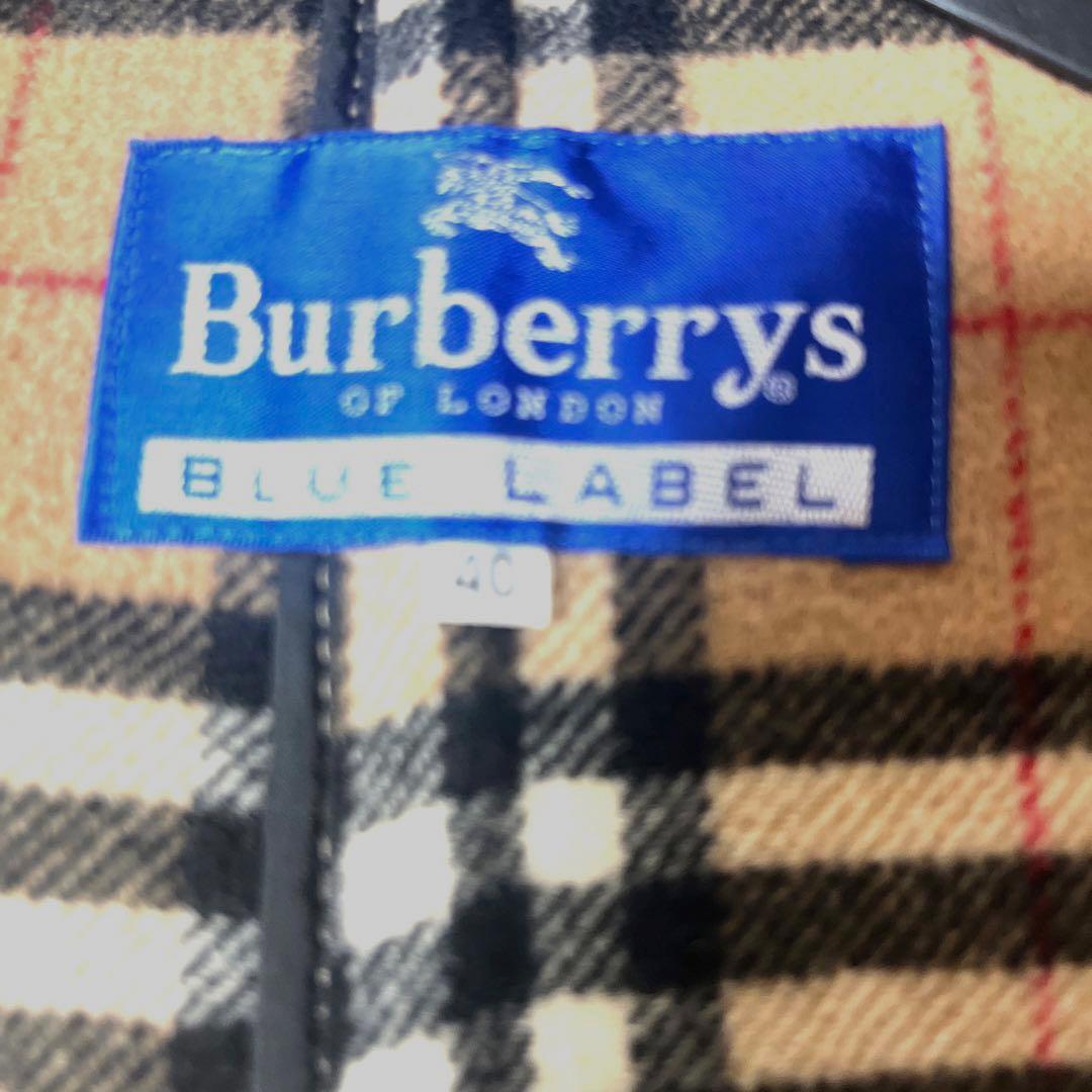 美品☆バーバリーブルーレーベルダッフルコートメガチェック大きいサイズキャメル