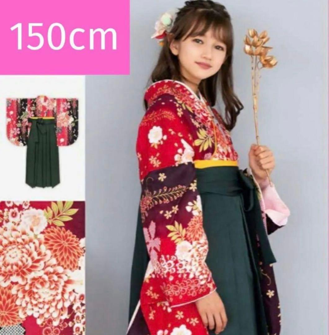 小学校 卒業 簡単着付け袴セット　150cm