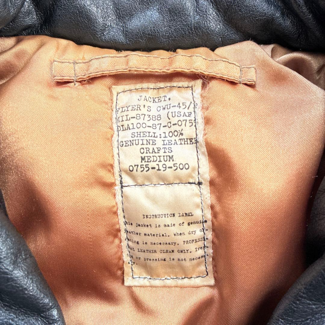 80s CWU-45/P 本革フライトジャケット Mサイズ ブラック