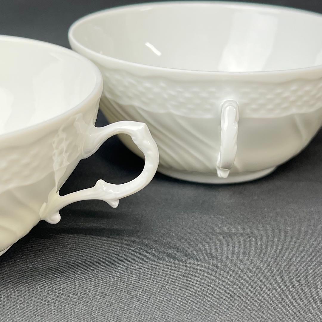 リチャードジノリ　ベッキオホワイト　スープカップ＆ソーサー　ペア