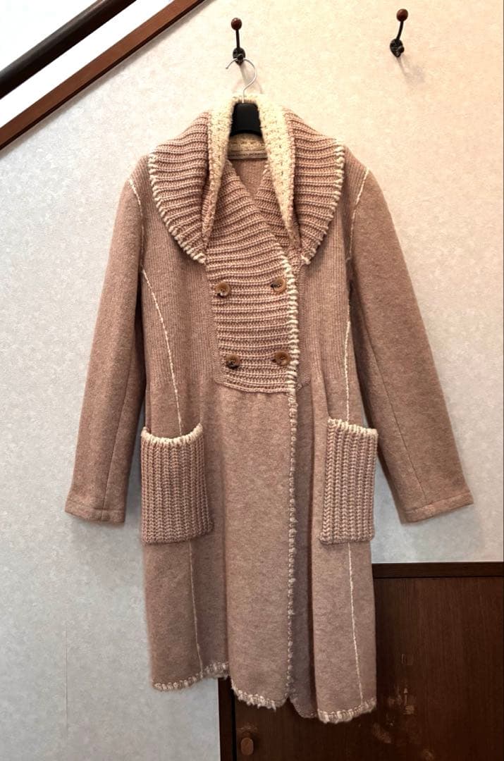 エルマンノシェルビーノ☆ウールカシミヤ混　ニットコート　ユキトリイ　ランバン