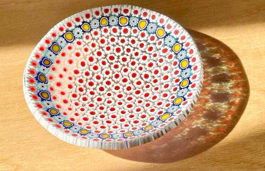 イタリア製 ベネチアンガラス ミルフィオリ小皿