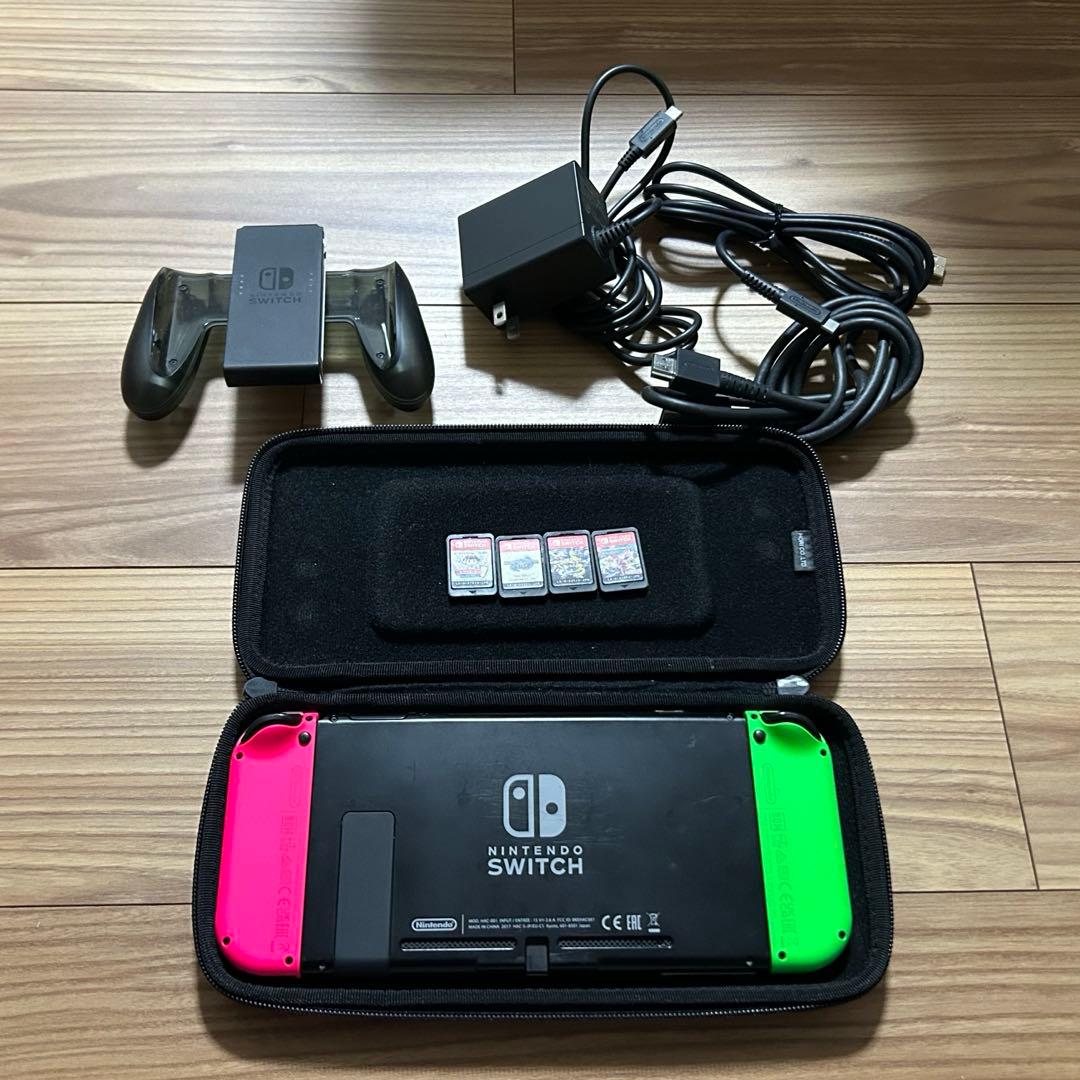 Switch 本体 ドックなし + ソフト4本 + AC/HDMI付き限定値下げ