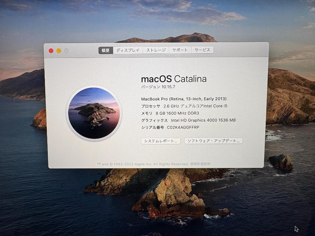 MacBook Pro Retina 13インチ Early2013 256GB