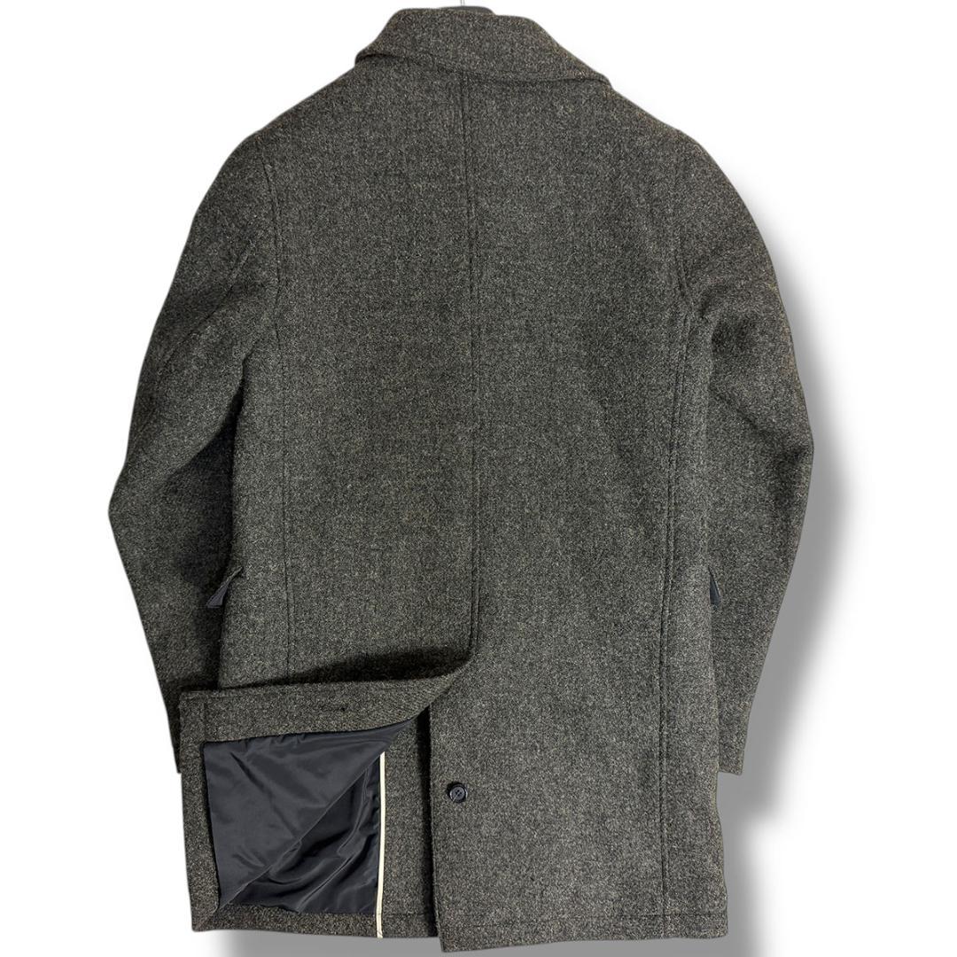 J7125 美品 シーラップ ハリスツイード バルマカーンコート グレー 44