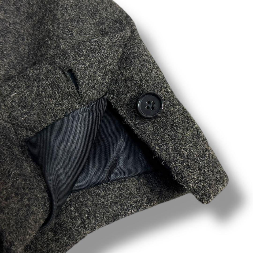 J7125 美品 シーラップ ハリスツイード バルマカーンコート グレー 44