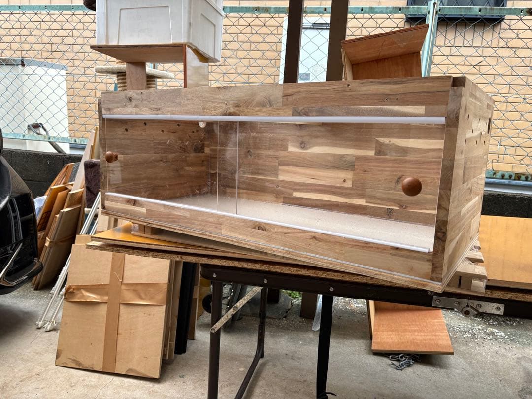 爬虫類ケージ 80×40×30 アカシアアルミ複合板ケージ