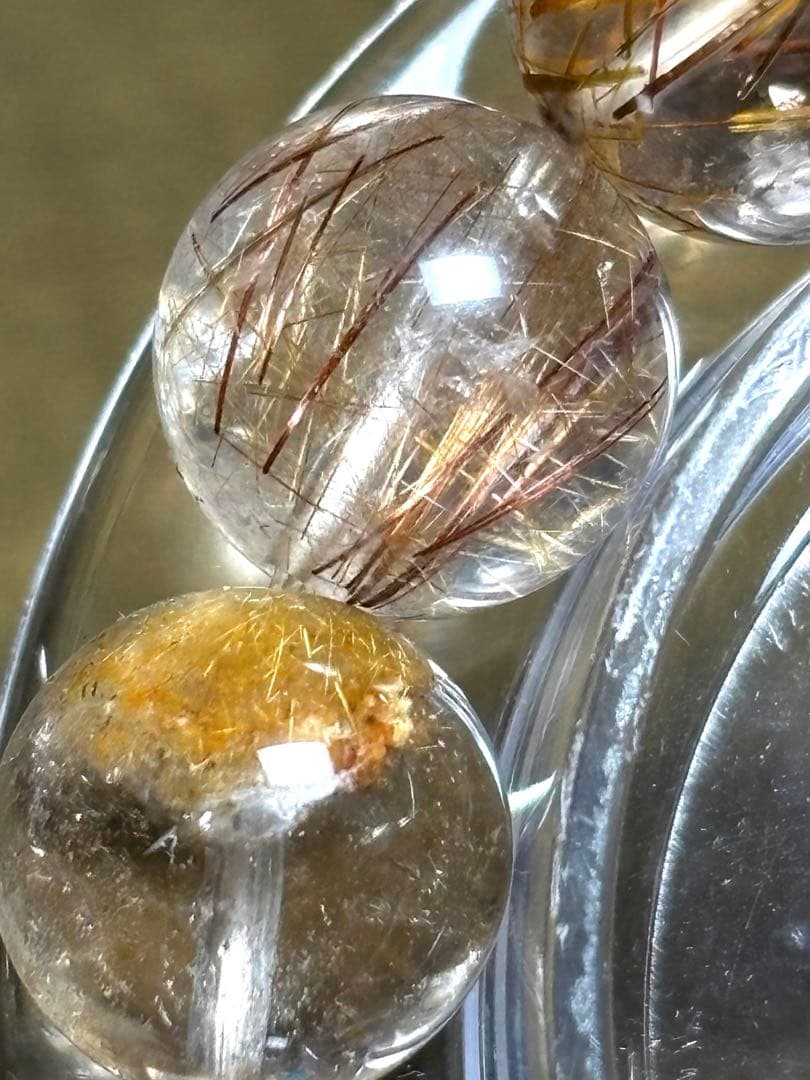 スモーキーミックスタイチンルチルブレス12.6㎜（新品未使用）ルチル　金運最強