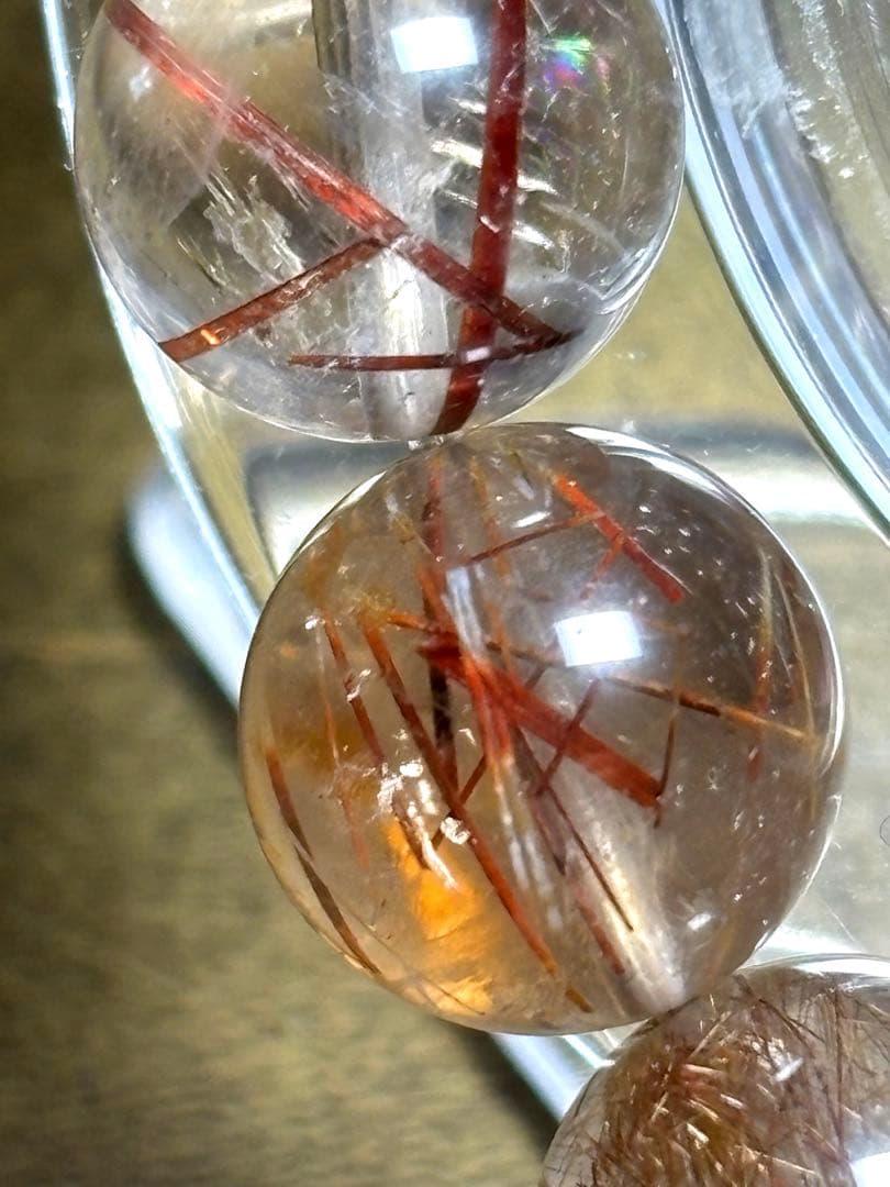 スモーキーミックスタイチンルチルブレス12.6㎜（新品未使用）ルチル　金運最強