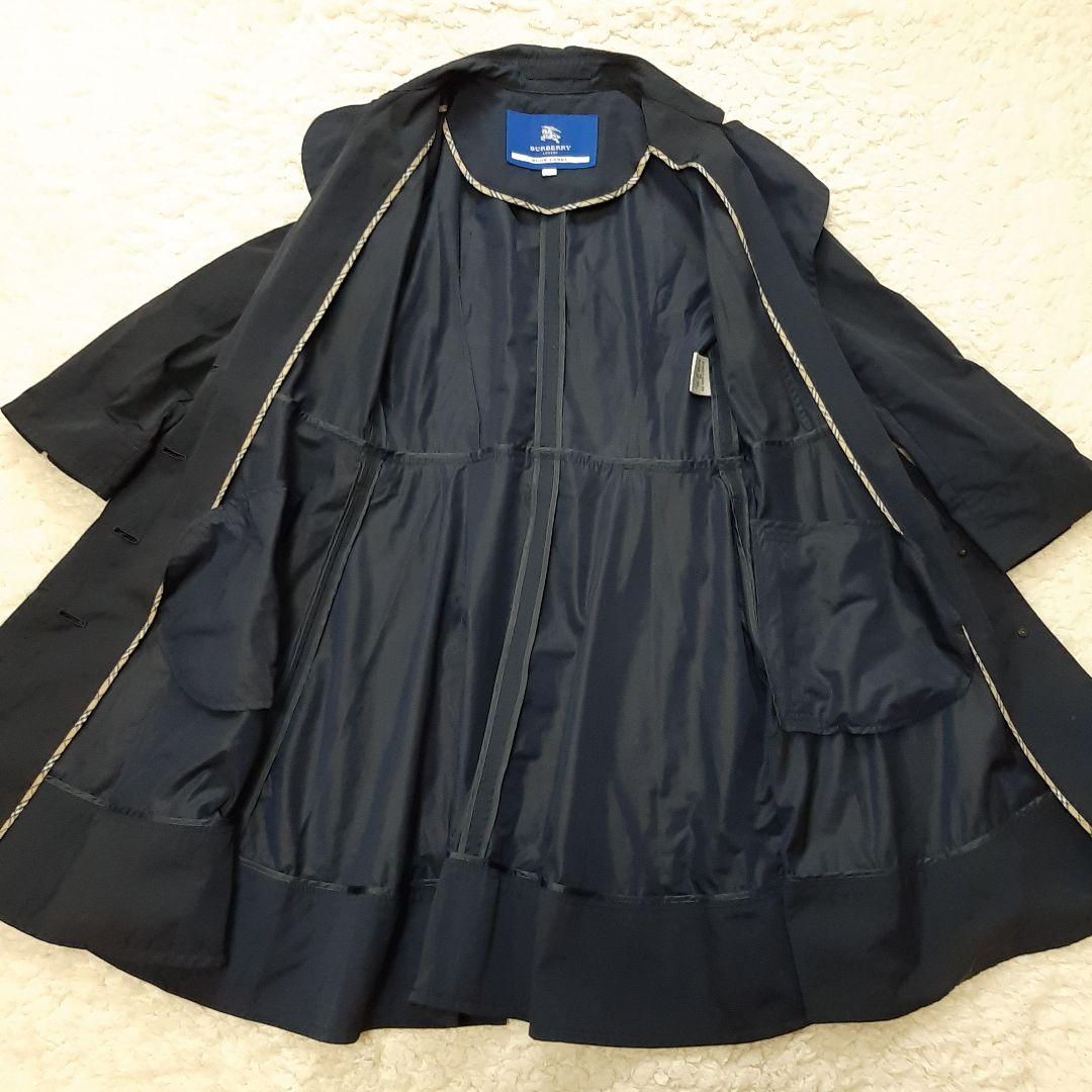 バーバリーブルーレーベル　ナイロンコート　ネイビー　38 八分袖 Aライン