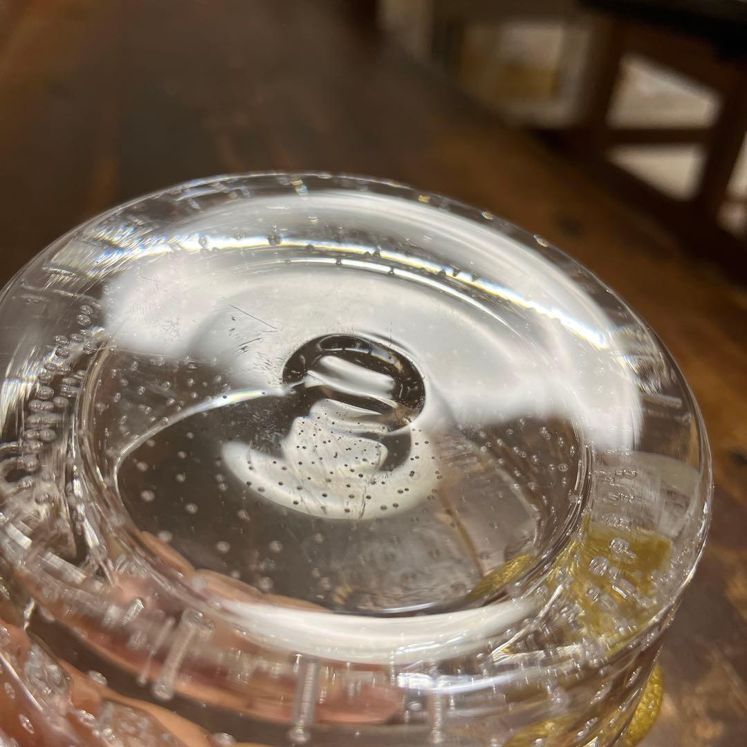 人気ガラス作家　津坂陽介　富山ガラス工房　鳥の入れ物　　金箔銀箔　吹きガラス