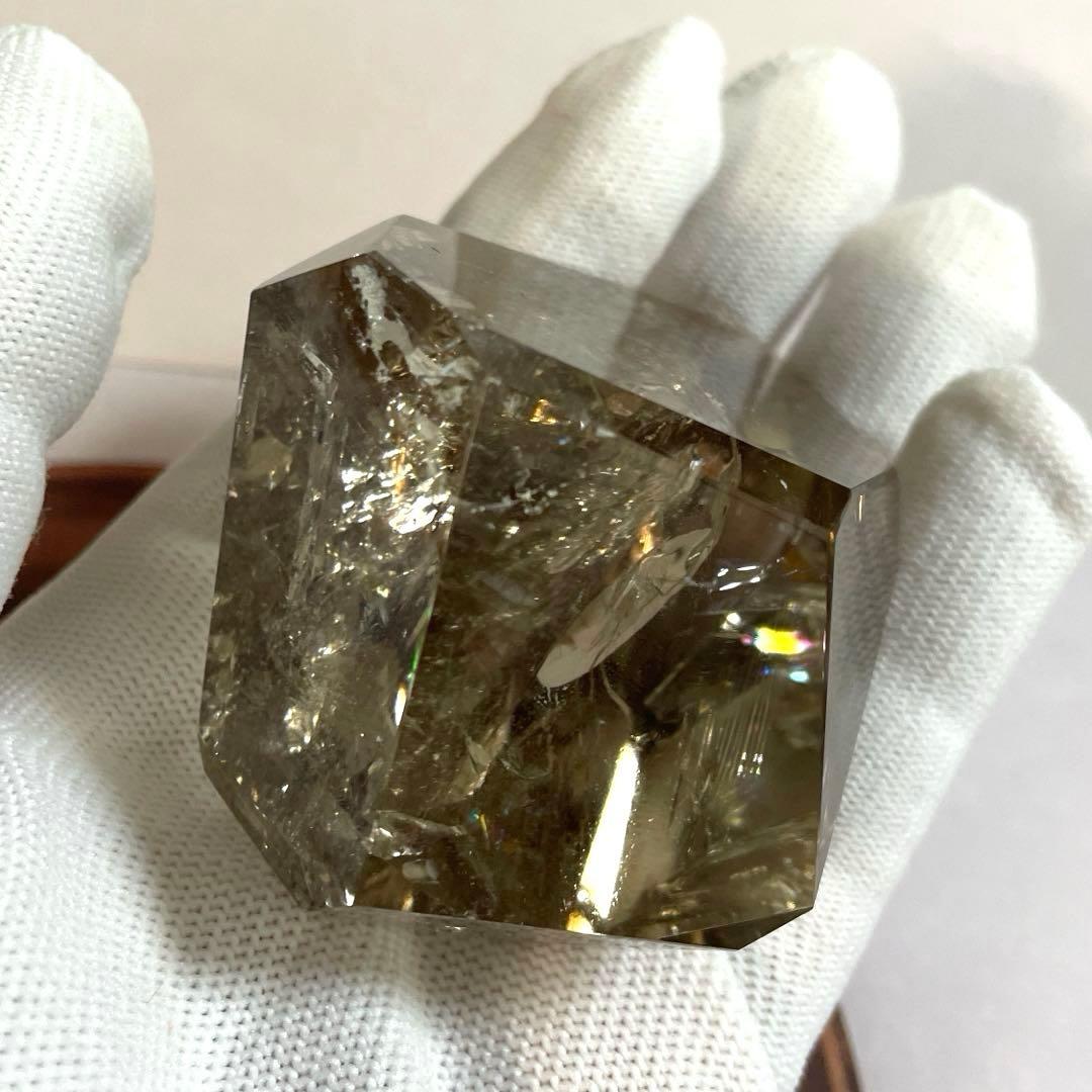 天然石　【高透明】　スモーキークオーツ　虹入り　フリーフォーム