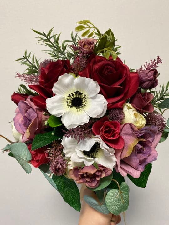 アネモネ　クラッチブーケandブートニア　結婚式　ブーケ