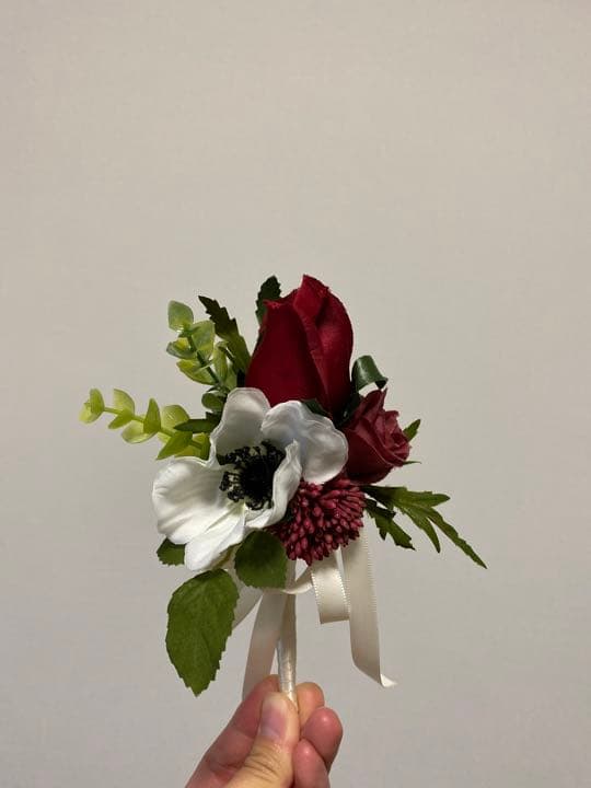 アネモネ　クラッチブーケandブートニア　結婚式　ブーケ