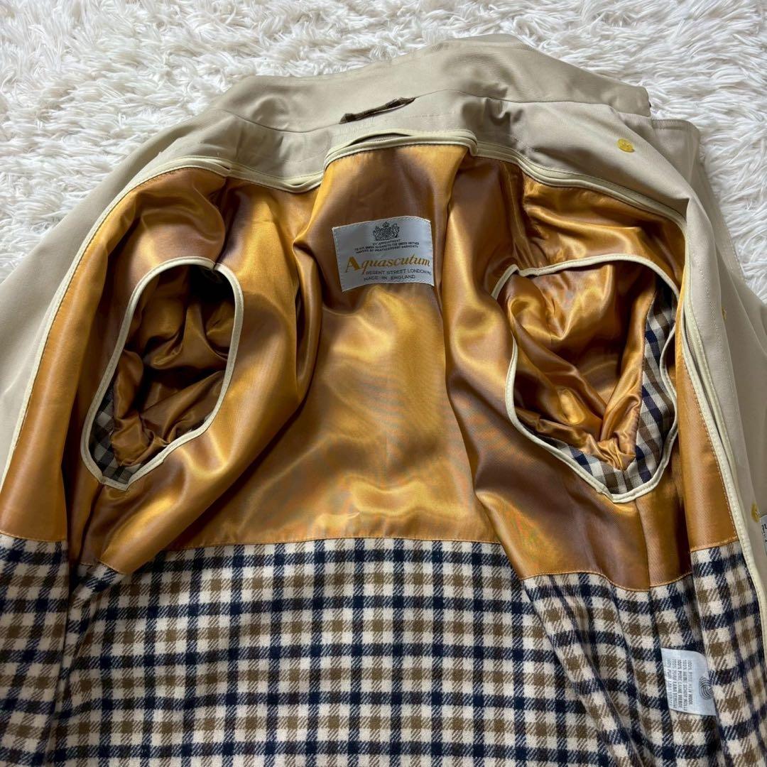 超希少　美品　アクアスキュータム　トレンチコート　Aqua5　ベージュ　英国製