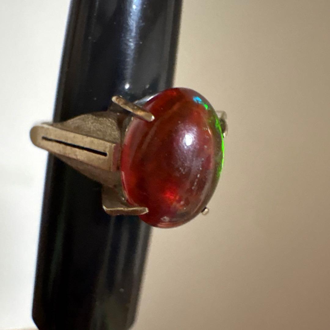 Fire Opal K14WG ファイアオパールVintageビンテージリング