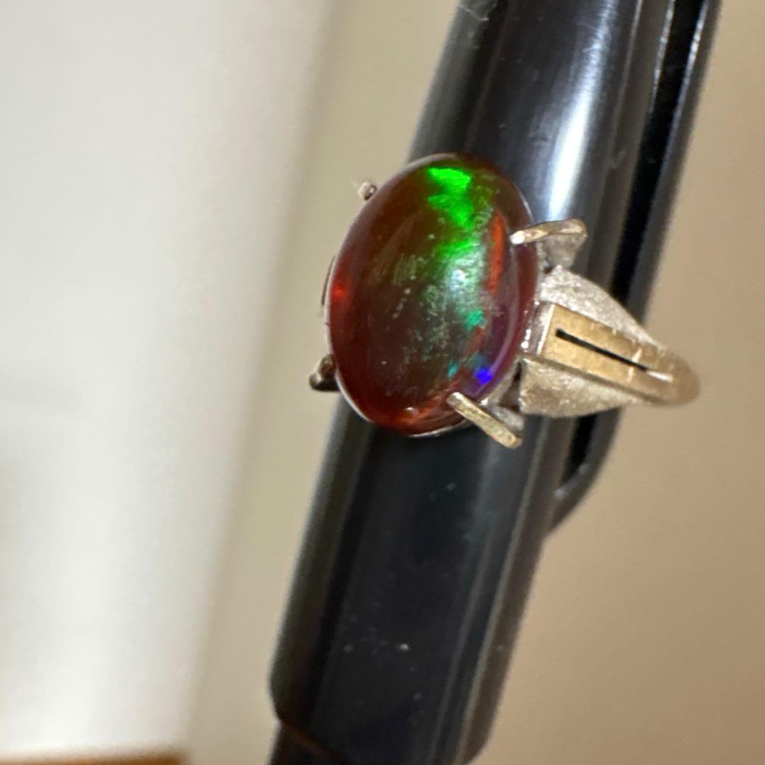 Fire Opal K14WG ファイアオパールVintageビンテージリング