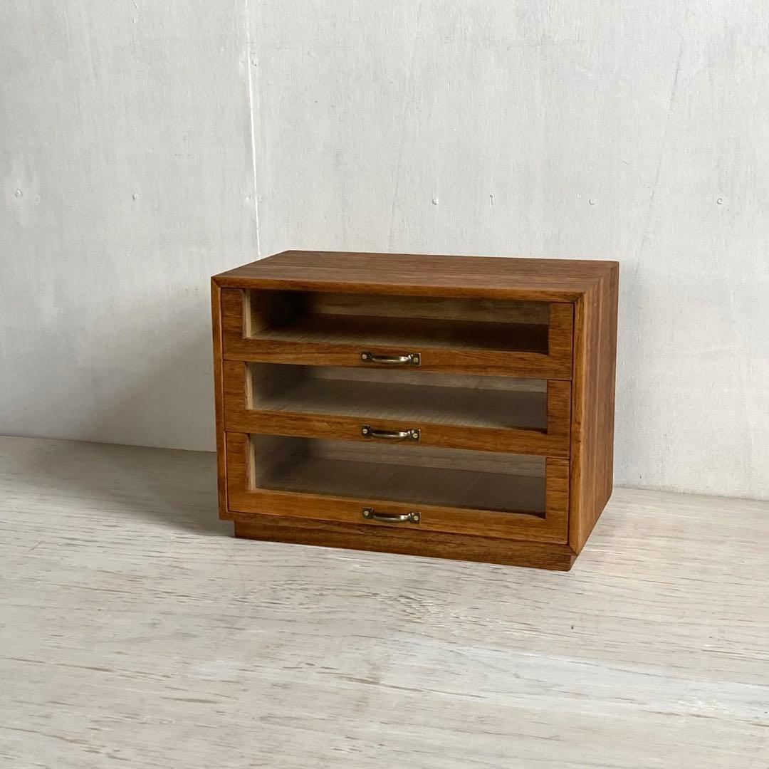 古い木製3杯 小引き出し 小物入れ 糸ケース 古家具 ディスプレイケース