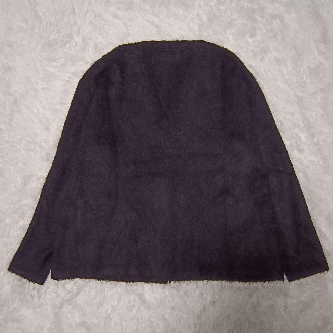 MONITALY シャギー Vネックカーディガン 黒