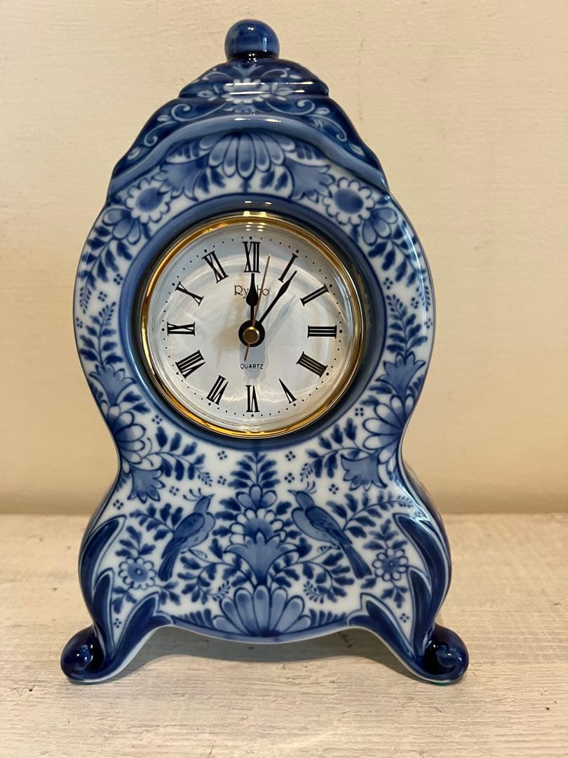 【動作確認済OK】龍峰釜 三洋陶器 置時計