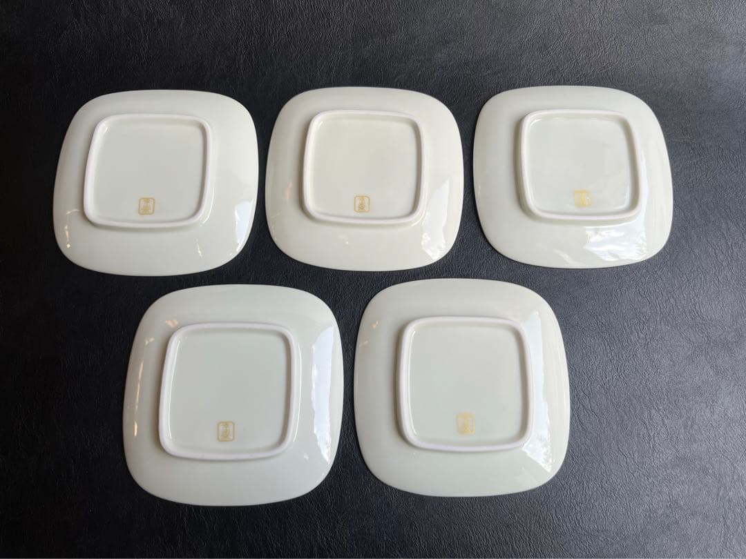 幸楽窯　錦金・菊花尽くし　正角銘々皿　5枚　小皿　角皿