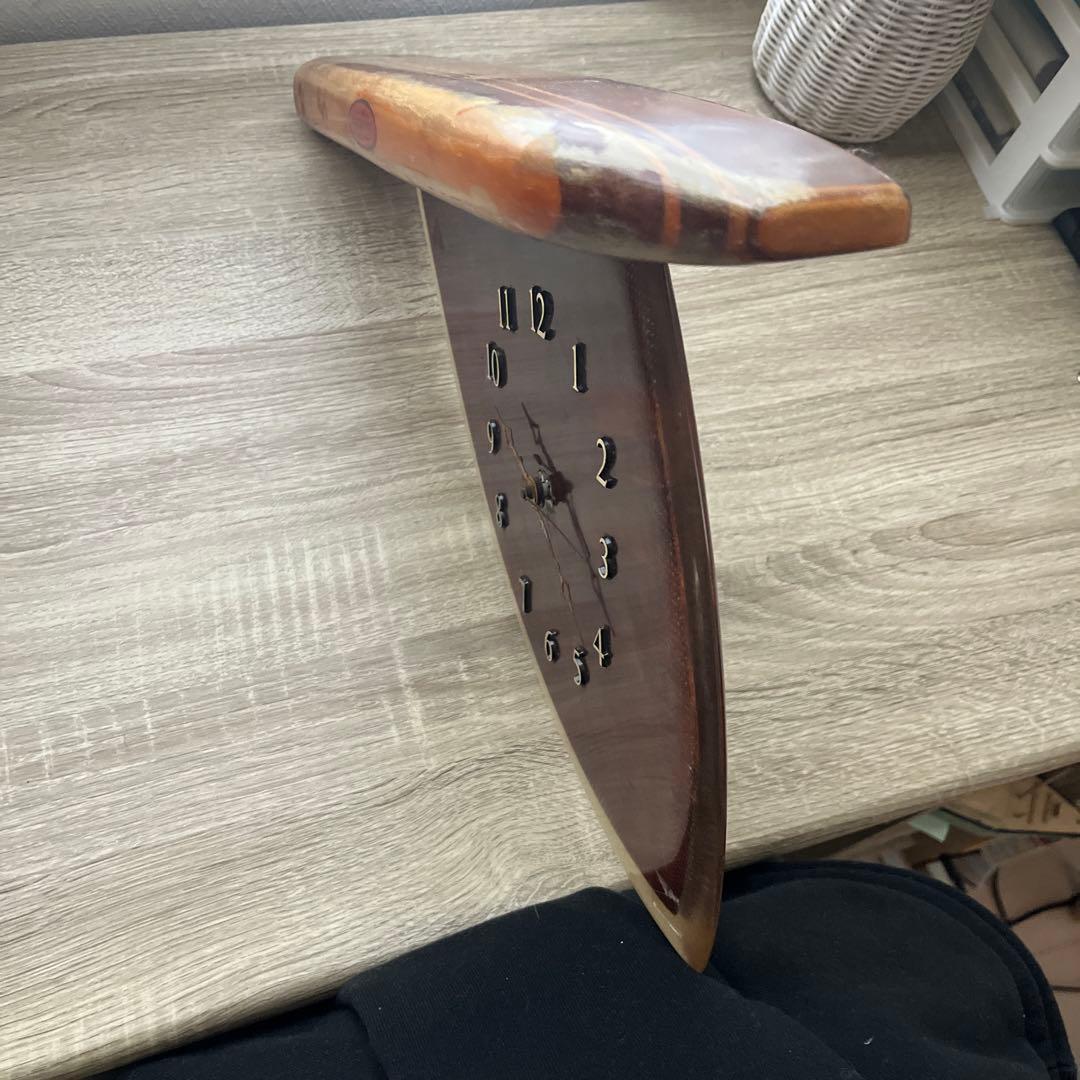 ビンテージ壁掛け時計　サーフボード壁掛け時計