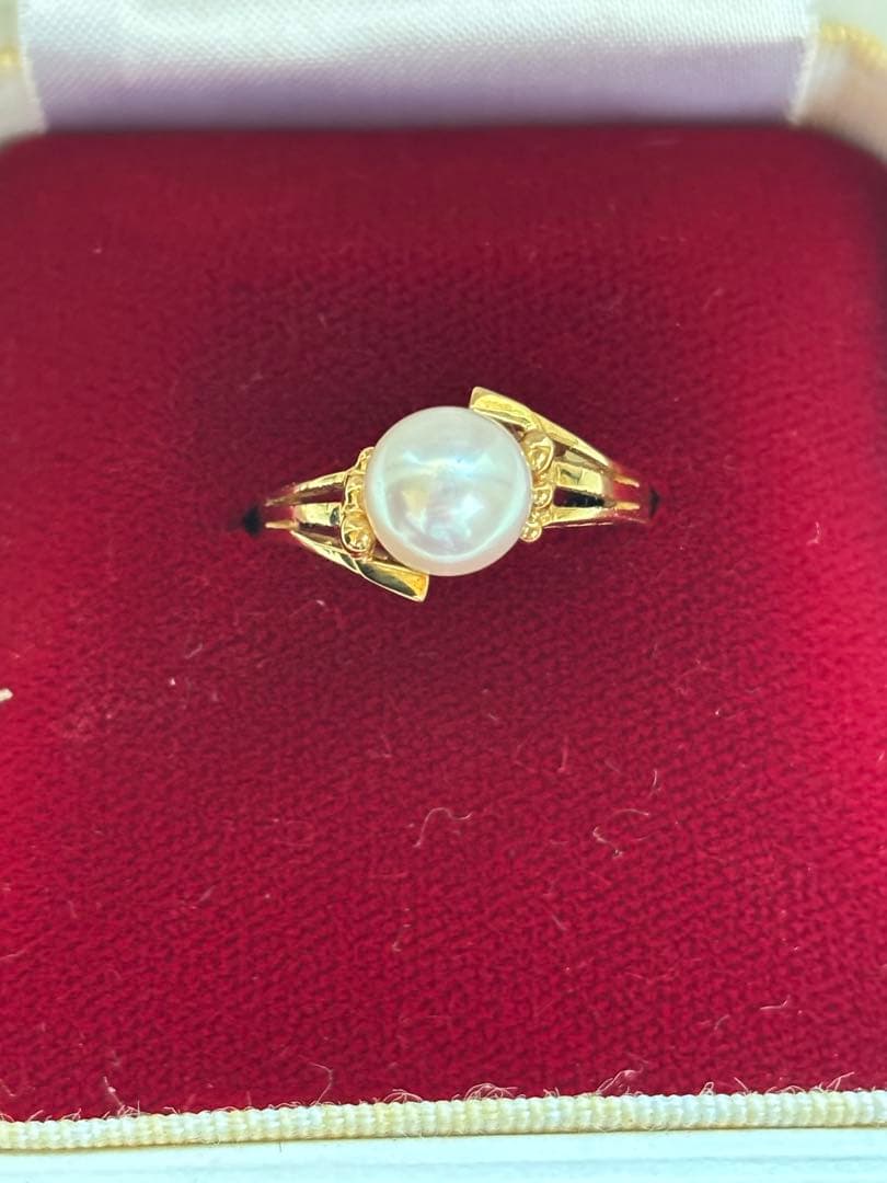 K18 真珠 パールリング 18金 ゴールド 冠婚葬祭 フォーマル