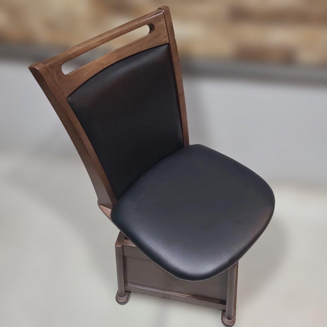 ✨美品✨ダイニングチェア 回転式 こたつ椅子 ブラウン