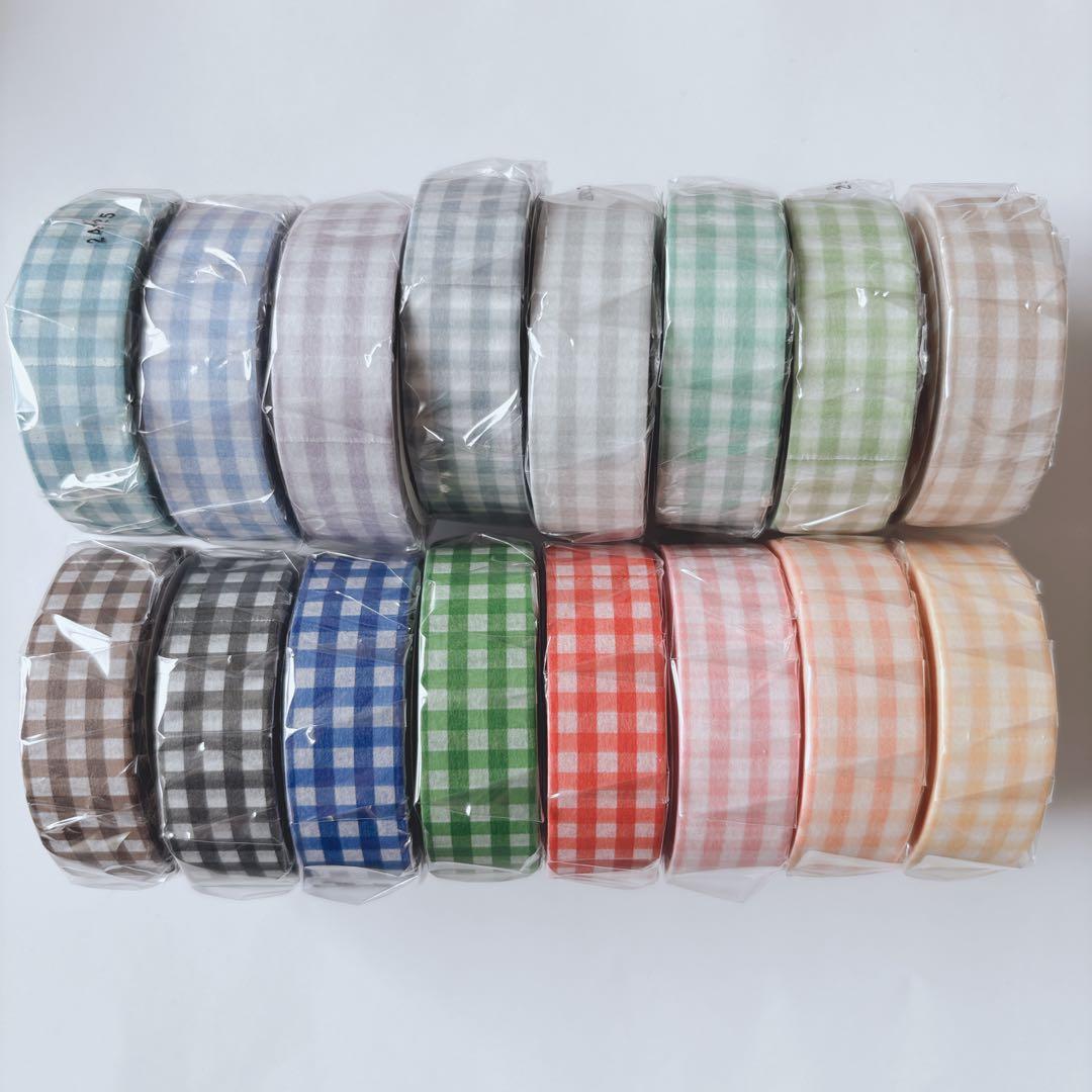 Ⓜ︎【バラ売り可】パピアプラッツ さん マスキングテープ チェック 16点