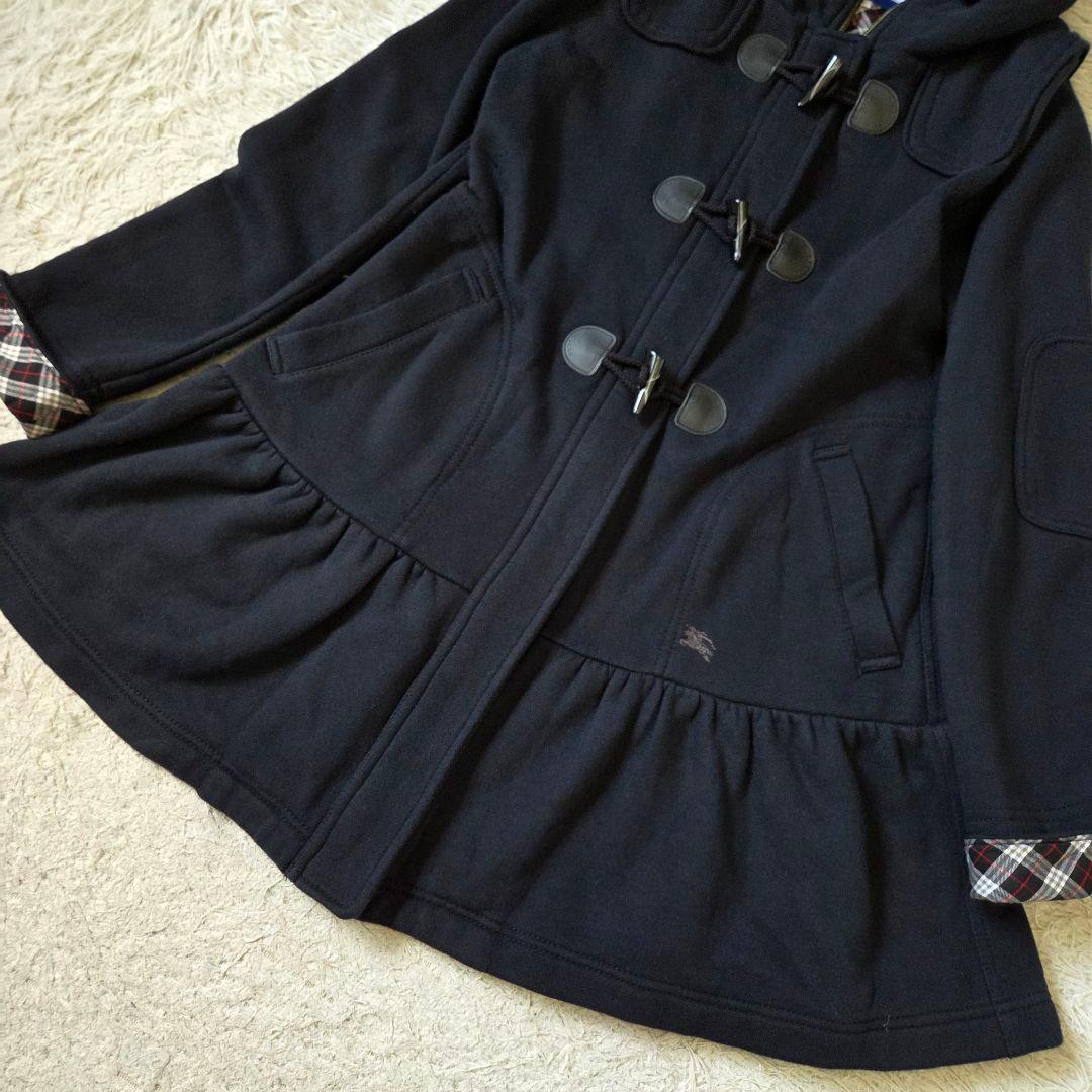 美品 バーバリー Aライン ダッフルコート ノバチェック サイズ M ブラック