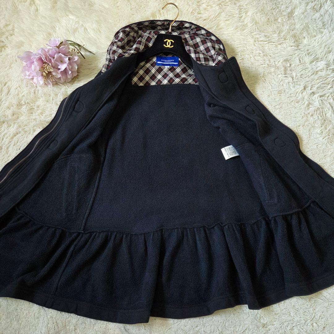 美品 バーバリー Aライン ダッフルコート ノバチェック サイズ M ブラック