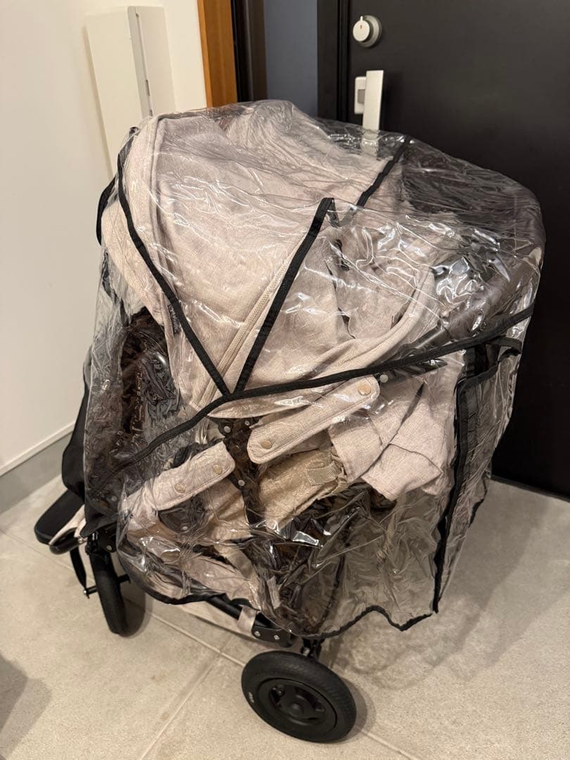 【美品】エアバギー 二人乗り用 双子 ココダブルEX フロムバー サンドベージュ