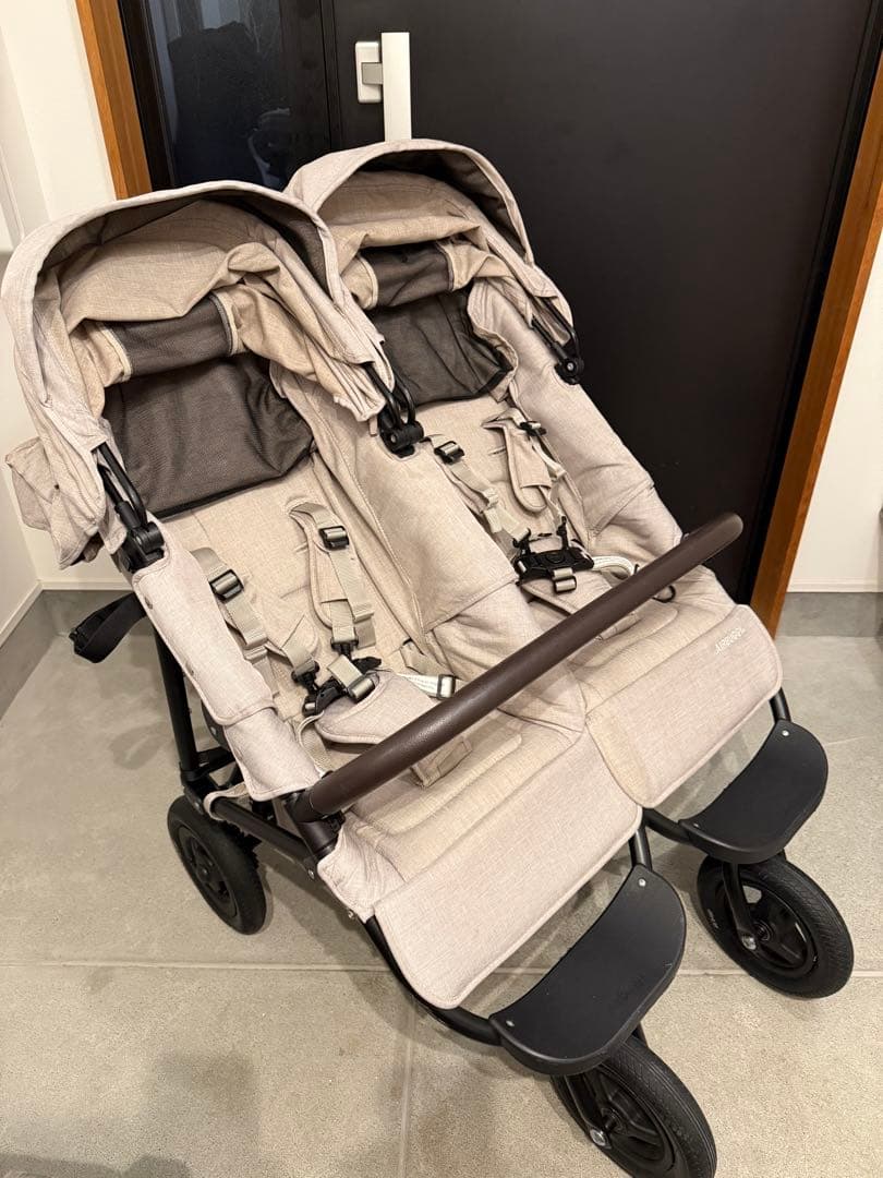 【美品】エアバギー 二人乗り用 双子 ココダブルEX フロムバー サンドベージュ