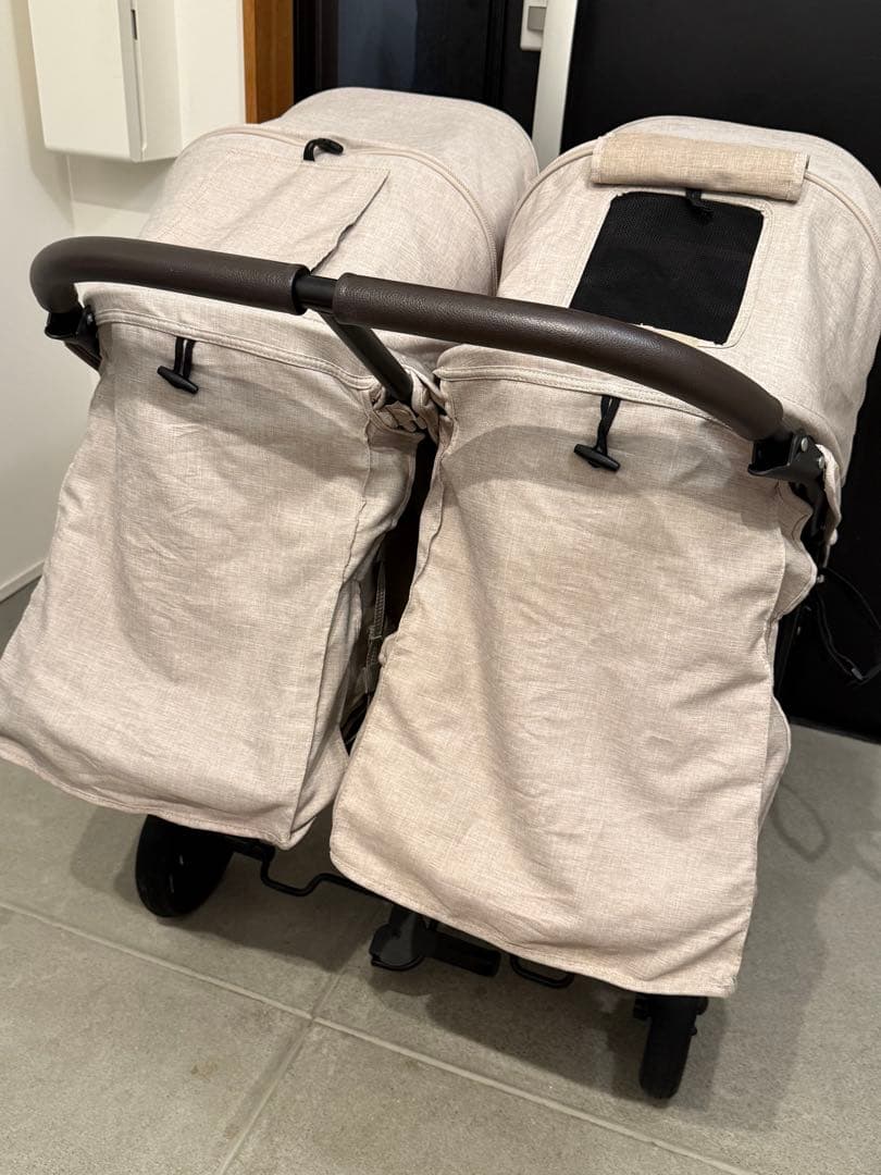 【美品】エアバギー 二人乗り用 双子 ココダブルEX フロムバー サンドベージュ