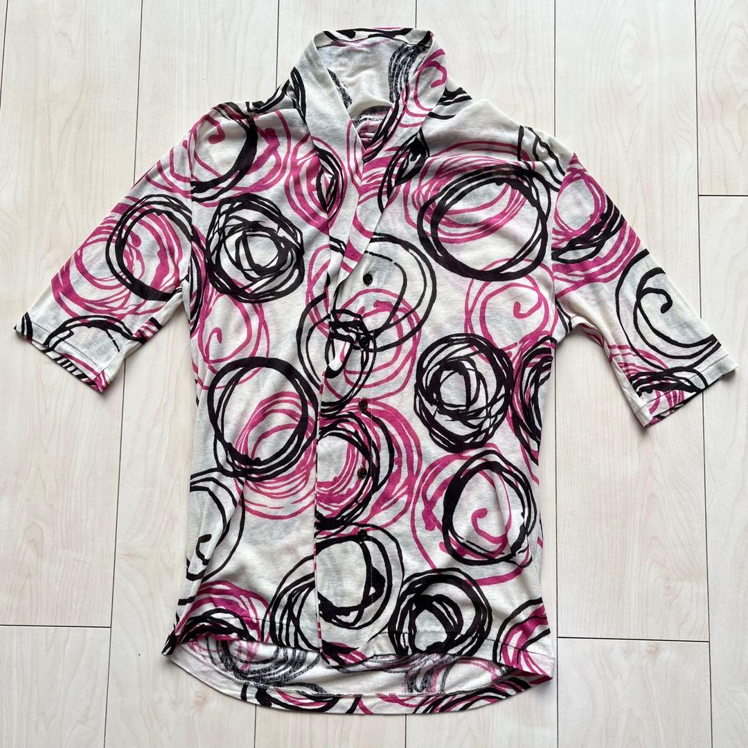 YOHJI YAMAMOTO +NOIR ヨウジヤマモト 総柄 変形シャツ