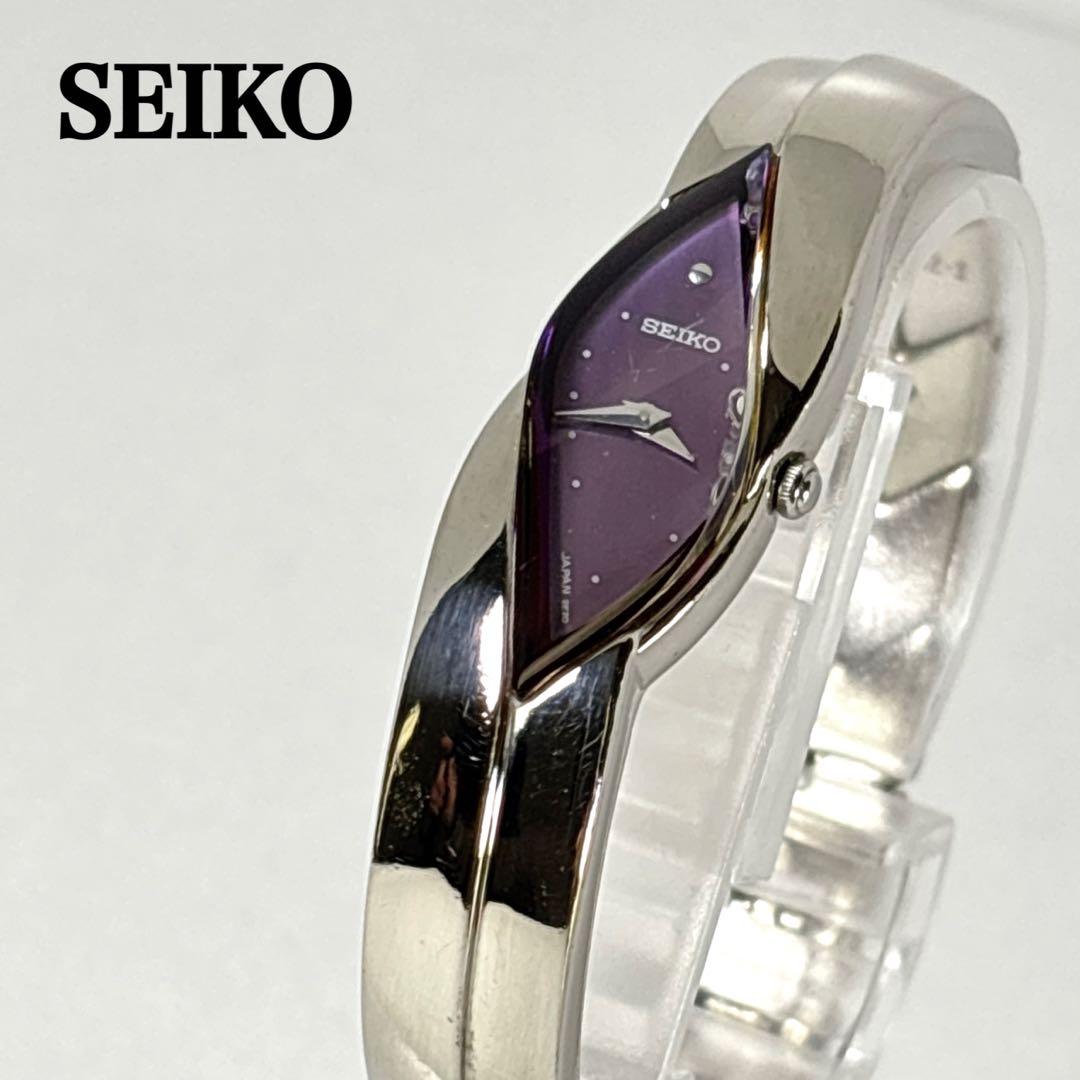 【新品電池 稼働】SEIKO ブレスウォッチ パープル レディース 腕時計.