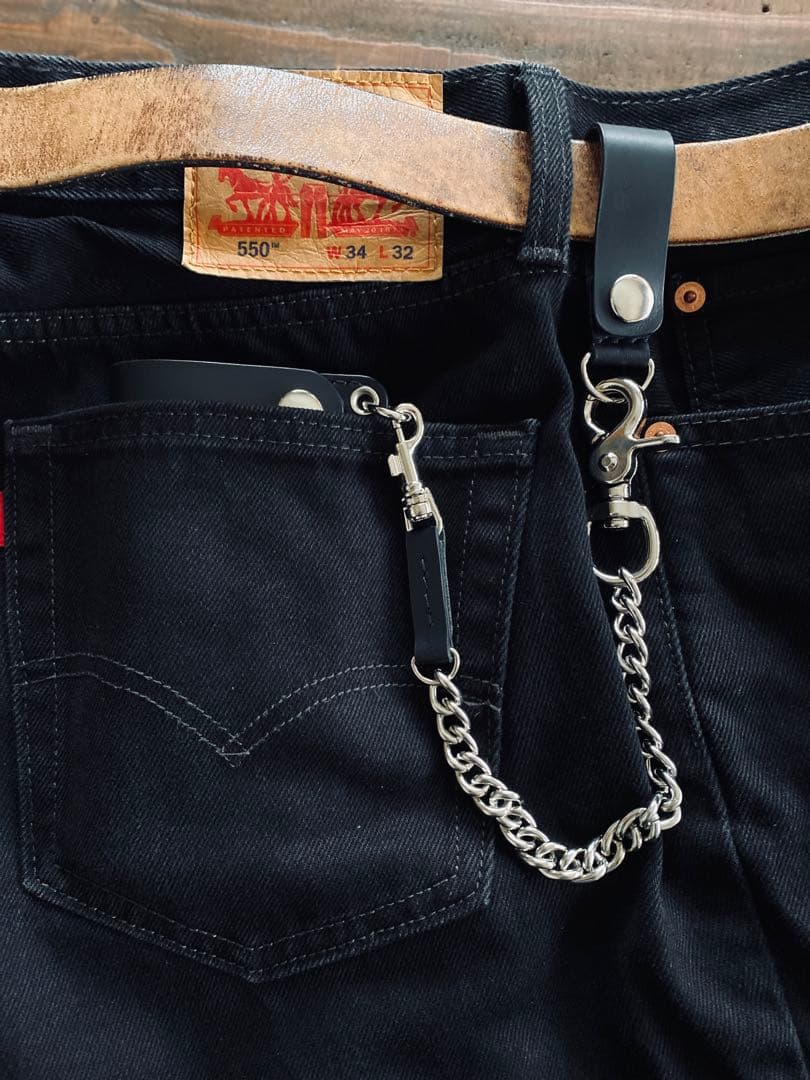 【ブルガロ】TM01-77ミドルトラッカーウォレット&鉄製チェーン付き