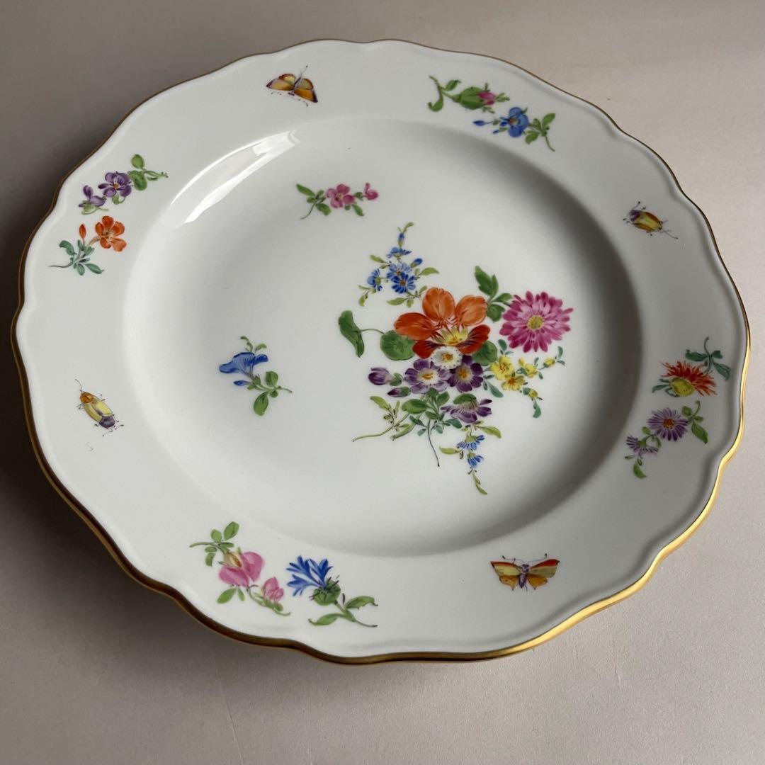 マイセン ベーシックフラワー フラワーブーケ 昆虫 プレート 五つ花