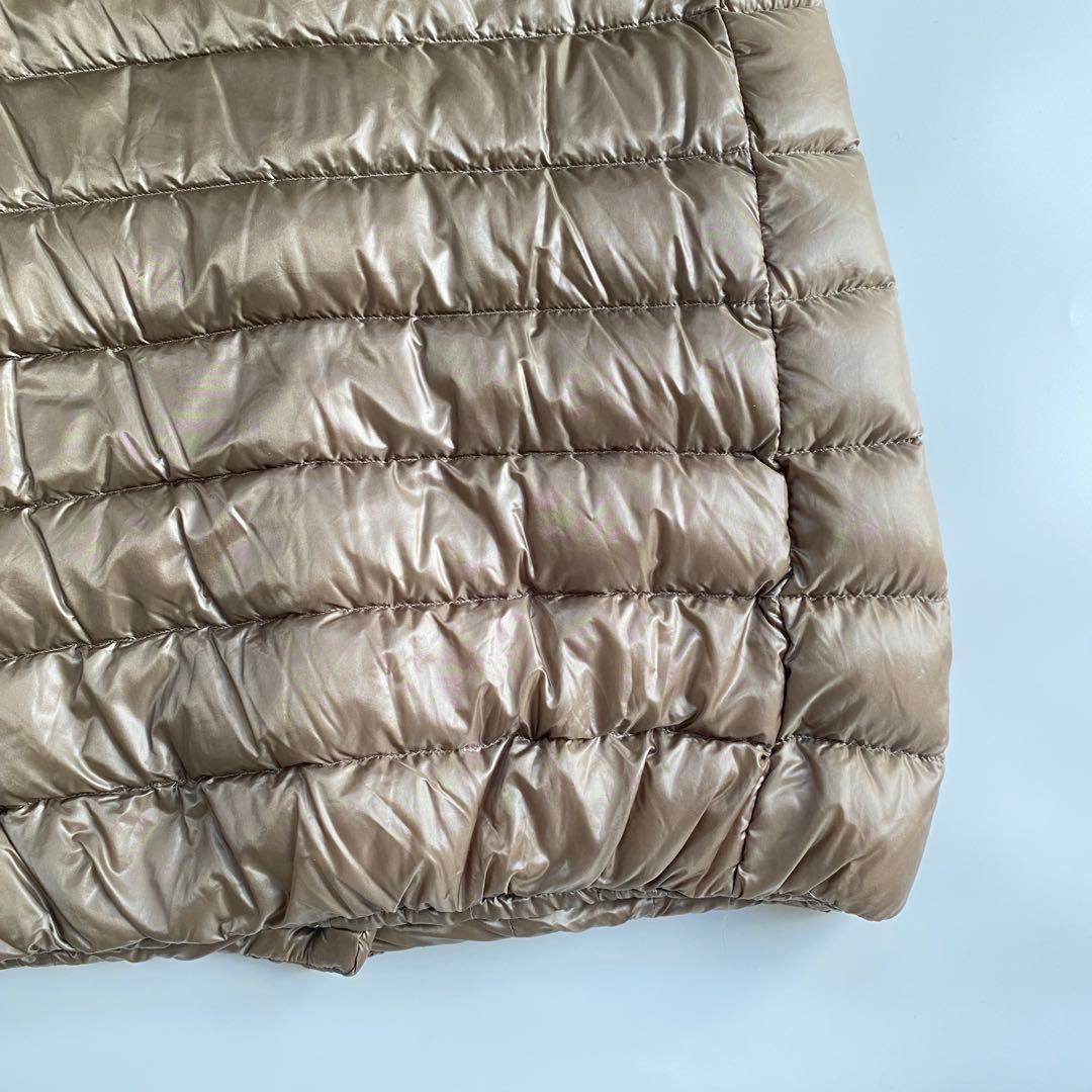 HERNO ヘルノ ベージュ ダウンベスト イタリア製 光沢感 立ち襟 Lサイズ