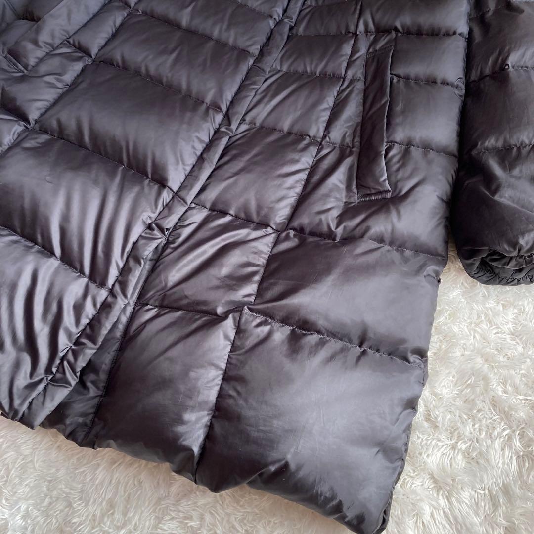 【大きいサイズ】(44)洗える 23区 Aライン ロングダウンコート 女優襟 黒